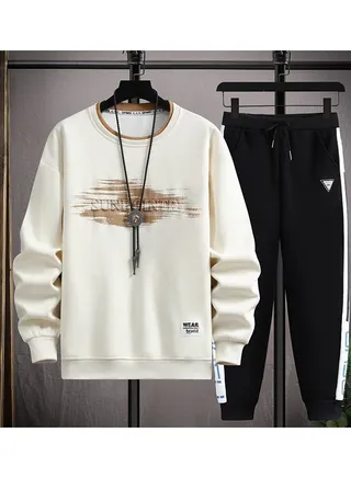 Boys Round Neck Long Sleeved Set Two-piece 