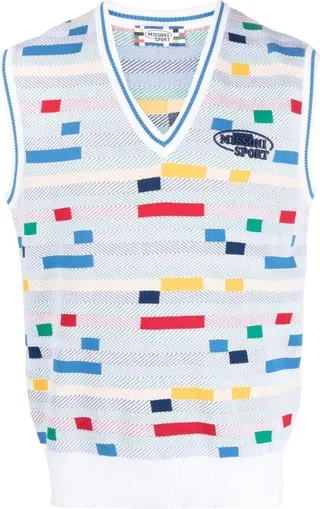 Colour-Block Knitted Vest Top