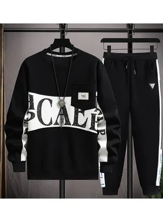Boys Round Neck Long Sleeved Set Two-piece 