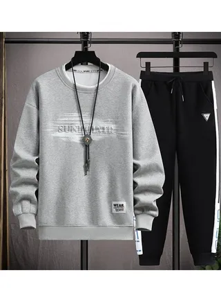 Boys Round Neck Long Sleeved Set Two-piece 