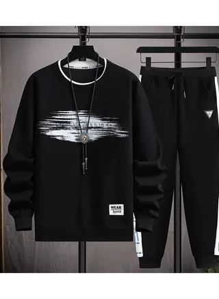 Boys Round Neck Long Sleeved Set Two-piece 