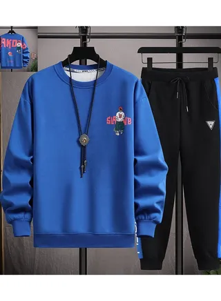 Boys Round Neck Long Sleeved Set Two-piece 