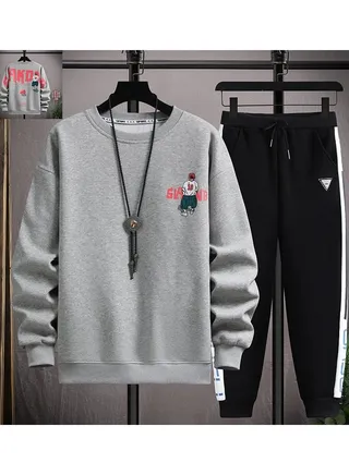 Boys Round Neck Long Sleeved Set Two-piece 