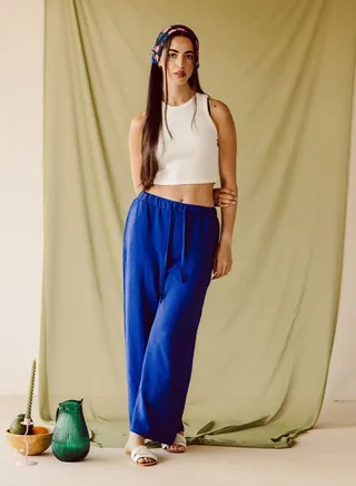 Blue Flowy Pants 