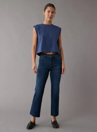 AE Stretch High-Waisted Kick Bootcut Crop Jean 