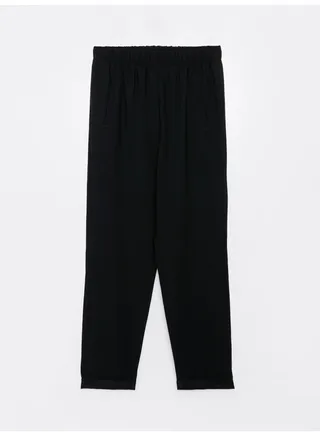 Ankle Length Women's Carrot Trousers With Elastic Waist 