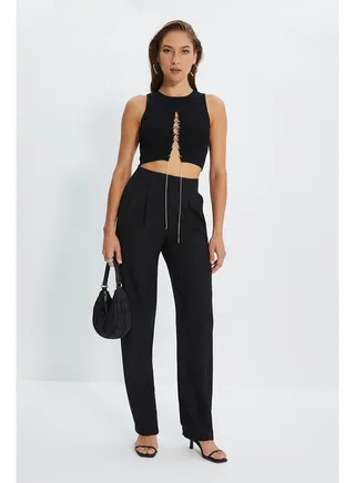 Pants - Black - Straight 