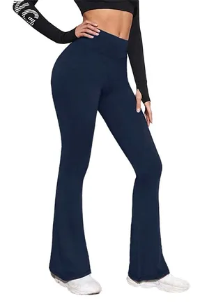 High Waist Sportswear Leggings Pants Wide Leg 