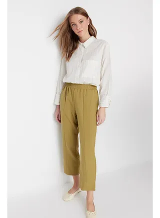 Woman Modest Pants Dark Yellow 