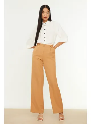 Pants - Brown - Wide leg 