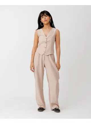 Beige Linen Pants 