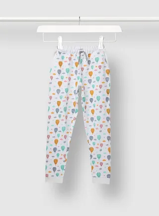 Girls Printed Joggers Orange/White 