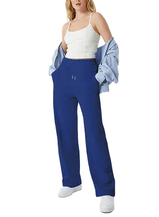 Sportswear - Sport Leggings Pants With Wide Leg - High Waist 