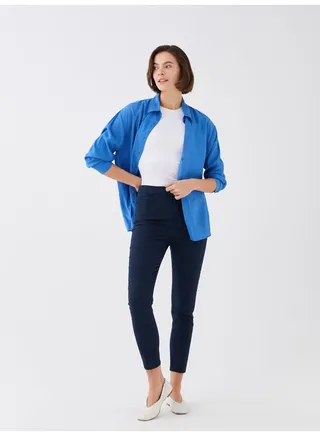 Slim Fit Pocket Detailed Gabardine Women Trousers 
