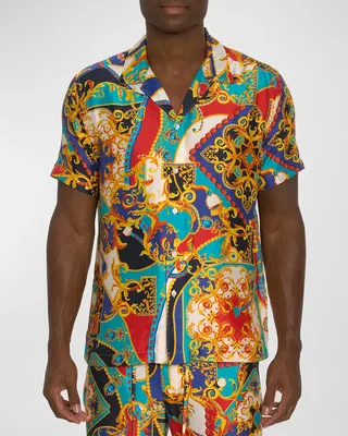 Men's More More More Silk Short-Sleeve Camp Shirt