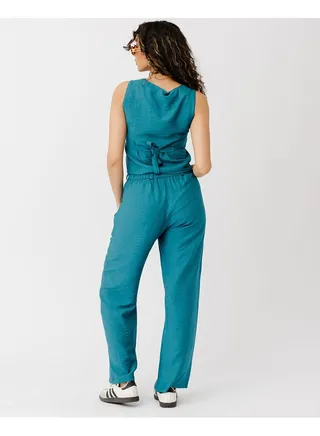 Teal Linen Pants 