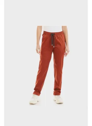 Rectangular Patch Pocket Plain Pants - Burnt Orange 