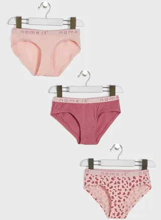 Kids 3 Pack Logo Band Hipster Briefs 