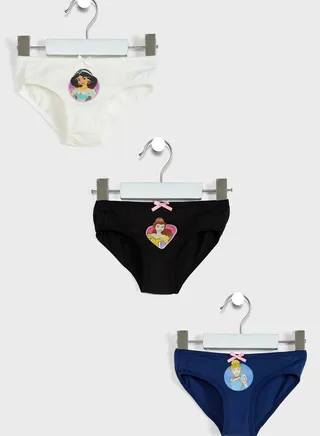 Kids 3 Pack Princess Briefs 