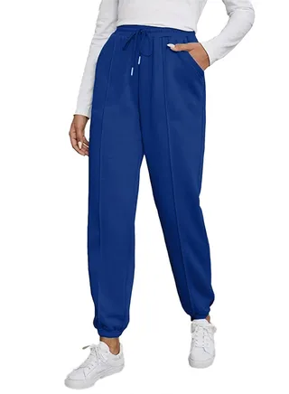 Sportswear - Sport Sweatpants With Line - High Waist 