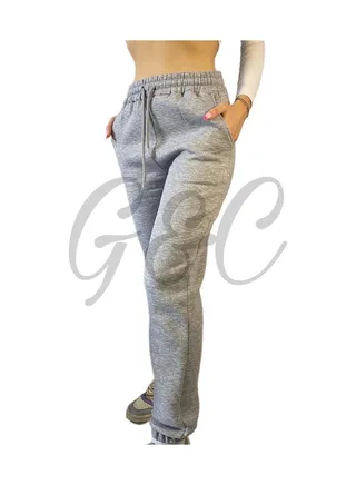Gray Melange Thick Fleece Inside Basic Knitted Sweatpants TWOAW22EA0468. 