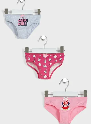 Kids 3 Pack Minnie Mouse Briefs 