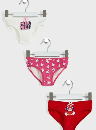 Kids 3 Pack Minnie Mouse Briefs 