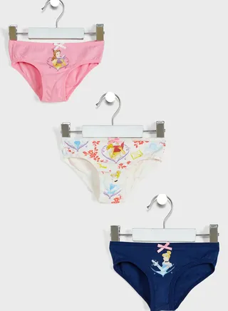 Kids 3 Pack Princess Briefs 