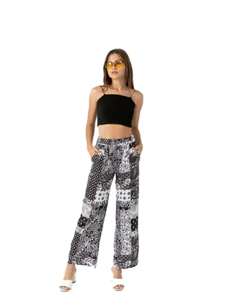Elastic Waist Printed Pants 