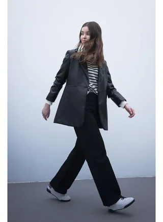 Woman Wide Leg Woven Trousers 