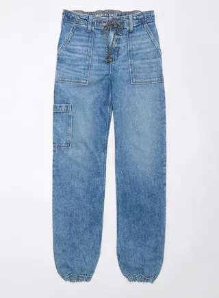 AE Dreamy Drape Stretch High-Waisted Baggy Cargo Jogger Jean 