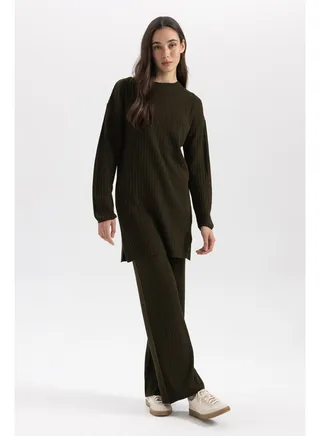 Woman Relax Fit Tricot Trousers 