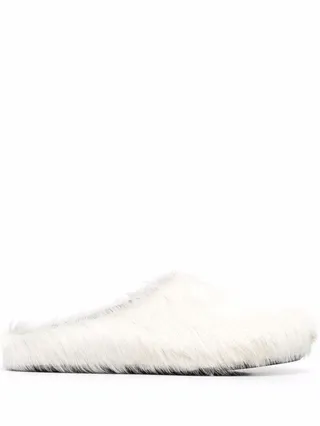 Textured Calf Hair Clog Slippers