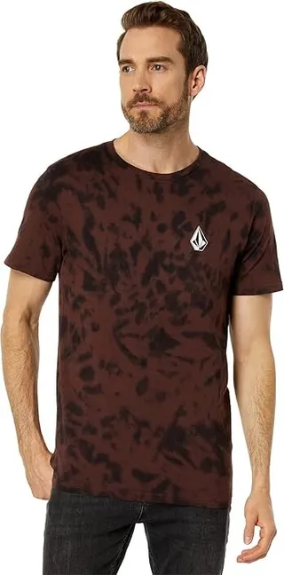 Volcom Iconic Stone Dye Short Sleeve Tee (Mahogany) Men's Clothing