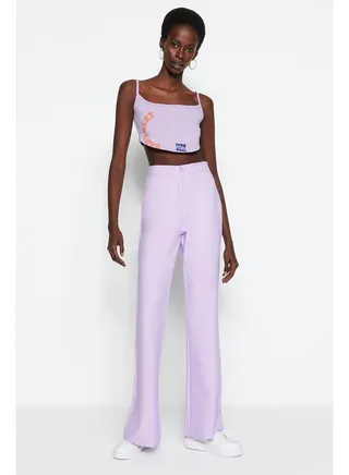 Woman Pants Lilac 