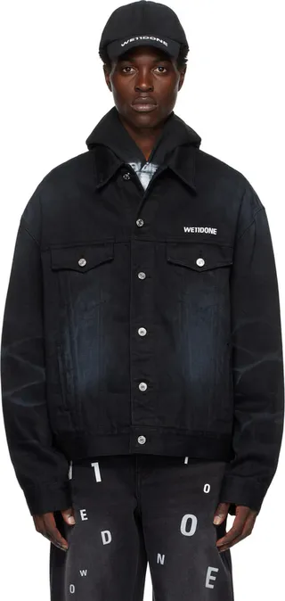 We11done Black Trucker Denim Jacket