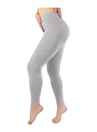 Plain Grey Lycra long leggings with elastic design and high waist 