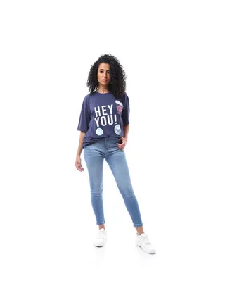 Casual High Waist Skinny Jeans With Four Buttons - Light Blue 