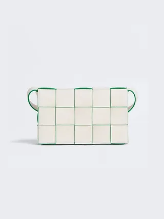 Intreccio Cassette Crossbody Bag White Parakeet