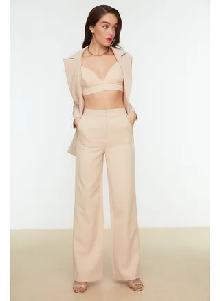 Pants - Beige - High Waist 