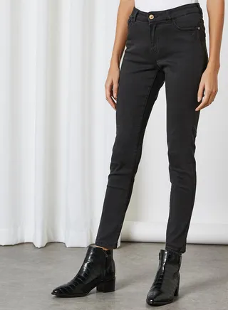 Skinny Fit Jeans Black Denim 