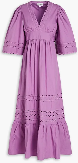 Molly gathered cotton-poplin midi dress