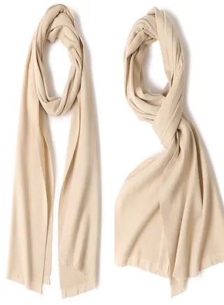 Warm Solid Short Beard Wool Scarf 