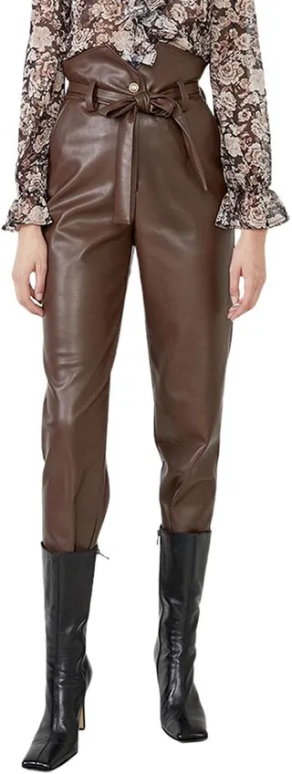 Debbie Textured Faux Leather Pants