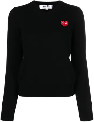 motif V-neck jumper