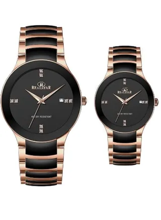Water Resistant Analog Couple Watch Set 