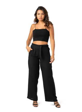 Plain Belted Pants 