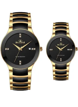 Water Resistant Analog Couple Watch Set 