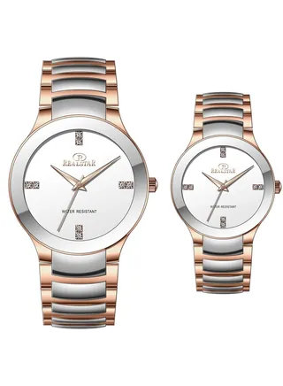 Water Resistant Analog Couple Watch Set 