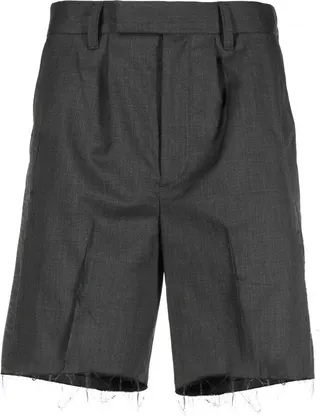 Frayed-Edge Tailored Shorts